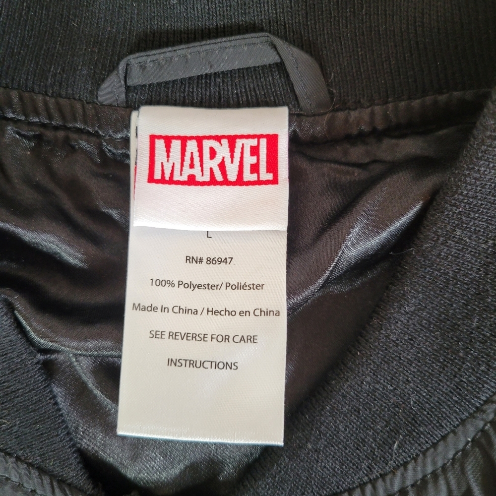 Marvel Deadpool Tacos Jacket Large Black Bomber Rare Graphic Deadpool - Picture 9 of 16